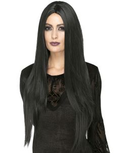 Lang Sort Paryk med Midterskilning - Kan Styles!