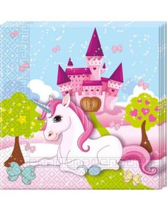 20 stk Servietter 33x33 cm - Unicorn Castle