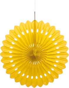 1 stk Gul Dekorvifte af Silkepapir 40 cm