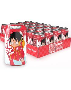 24 stk Luffy Lemon & Strawberry Soda - Sodavand med Citron- og Jordbærsmag - Helt Bræt 24x330 ml (Polen)