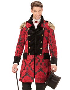 Sort og Rød Jacquard Kostumejakke til Herre