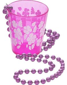 Rosa Shotglas m/Perlekæde