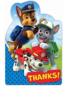 8 stk Takkekort - Paw Patrol Banden