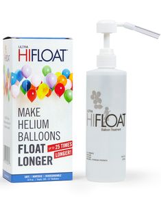 Hi-Float med Pumpesæt til  Latexballoner 473 ml - op til 25 gange længere svæve-tid!