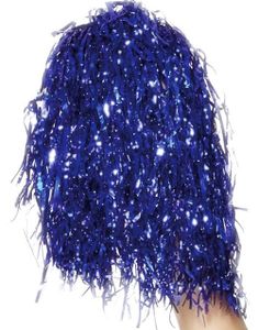 2 stk Metallisk Blå Pom Poms