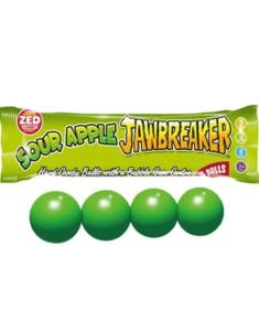 4-pk Zed Jawbreaker med Smak av Surt Eple og Kjerne av Tyggegummi 33 g