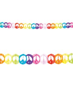 Guirlander med Peacetegn 4 meter - Flower Power