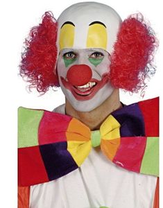 Klovnehætte m/Rødt Hår Paryk