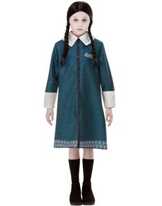 Licenseret Addams Family Wednesday Kostume med Paryk