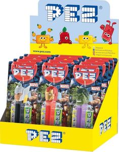 12 st Marvel Avengers Assorterede Pez-Holdere med 2 st Pez Pakker - Hel Kasse