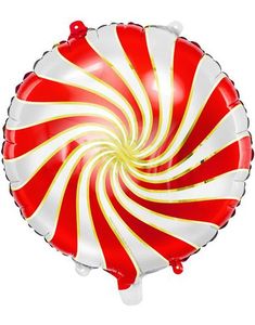 Rund Polkagris Folieballong 35 cm