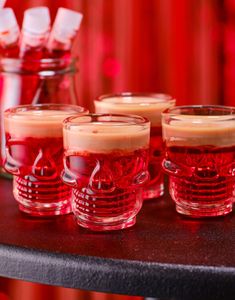 4 stk Hodeskalle Shotglass i Glass