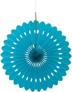1 stk Turkis Dekorvifte af Silkepapir 40 cm