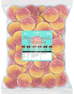 2 kg Candycrave Fizzy Peach Sunsets - Stor Pose med Sur Ferskenvingummi
