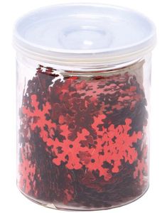 Konfettiboks med Metallisk Røde Snøkrystaller