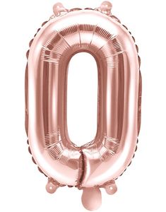 Tallet 0 - Rosenguldfarvet 35 cm Folieballon