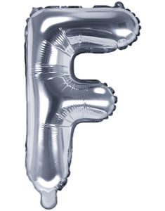 Bogstavet F - Sølvfarvet 35 cm Folieballon