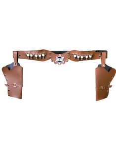 Brunt Cowboybælte med To Hylstre og Patroner