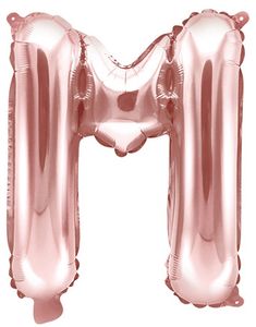 Bogstav M - Rosenguldfarvet 35 cm Folieballon