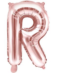 Bogstav R - Rosenguldfarvet 35 cm Folieballon