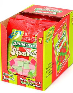 12 stk Swizzels Drumstick Squashies med Sure Kirsebær og Æblesmag - Hel Æske