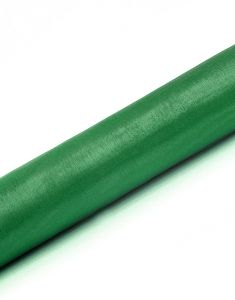 MØRKEGRØN Gennemsigtig Organzaløber 36 cm x 9 meter