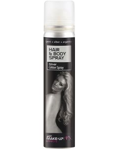 Sølvfarvet Glitterspray til Krop & Hår 75 ml