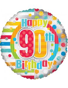 Happy 90th Birthday - Folieballon 46 cm
