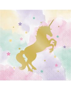 16 stk Servietter 33x33 - Golden Unicorn