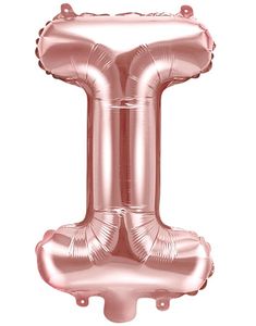 Bogstav I - Rosenguldfarvet 35 cm Folieballon