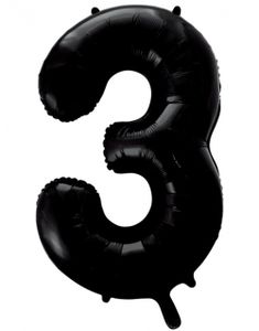 Tallet 3 - Sort JUMBO Folieballon 86 cm