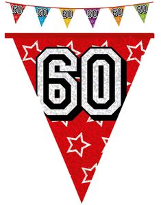 8 meter Holografisk Banner med Tallet 60