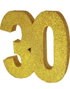 Guldfarvet Glitrende 30 År Borddekoration 20 cm