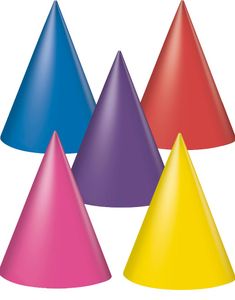 8 Stk Partyhatte i Assorterede Farver 17 cm