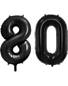 80 år balloner - 86 cm sort