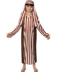 Brunt og Hvidt Gedehyrdekostume til Børn