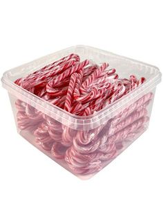 Boks med Røde og Hvite Sukkertøystenger 1,25 kg