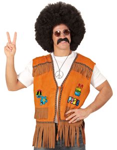 Hippievest med Tryk og Frynser