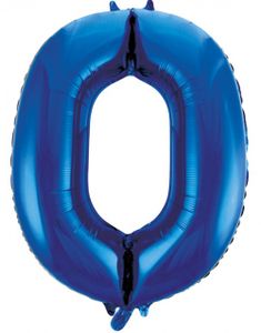 Tallet 0 - Royal Blå JUMBO Folieballon 86 cm