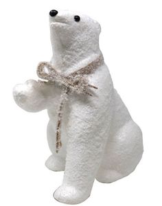 Sittende Isbjørn med Sløyfe