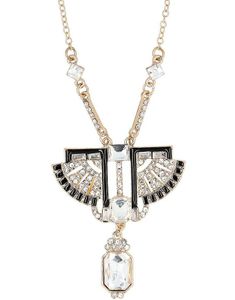 Lekkert Farao/Kleopatra Svart og Gull Smykke med Hvite Stener