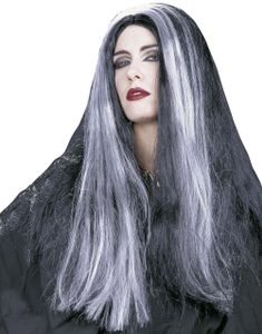 Lang Sort og Hvid Hekseparyk