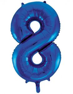 Tallet 8 - Royal Blå JUMBO Folieballon 86 cm