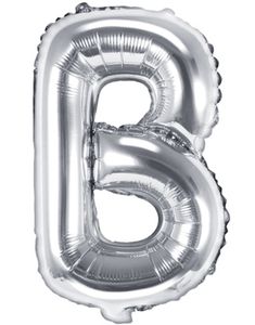 Bogstavet B - Sølvfarvet 41 cm Folieballon