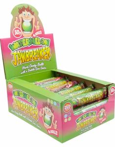 24 stk 6-pk Zed Jawbreaker med Vandmelonsmag og Tyggegummikerne - Hel Kasse 1,18 kg