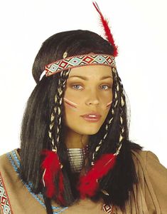 Sort Indianerparyk med Pynt