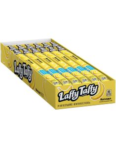 24 stk. Wonka Laffy Taffy Banana - Karamelstang med Banansmag - Hel Kasse 551 gram (USA Import)