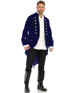Blå Kostumejakke med Guldfarvede Pynteknapper
