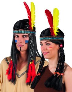 Mønstret Indianer Hovedbånd med Fjer