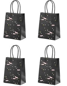 1 stk Sort Godteposer med Flagermusmotiv ca 14 x 18 x 8 cm.